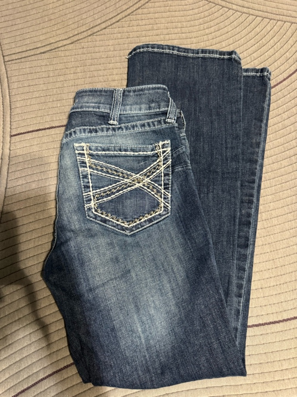 Ariat Medium Wash Bootcut Jeans with Embroidered Back Pockets